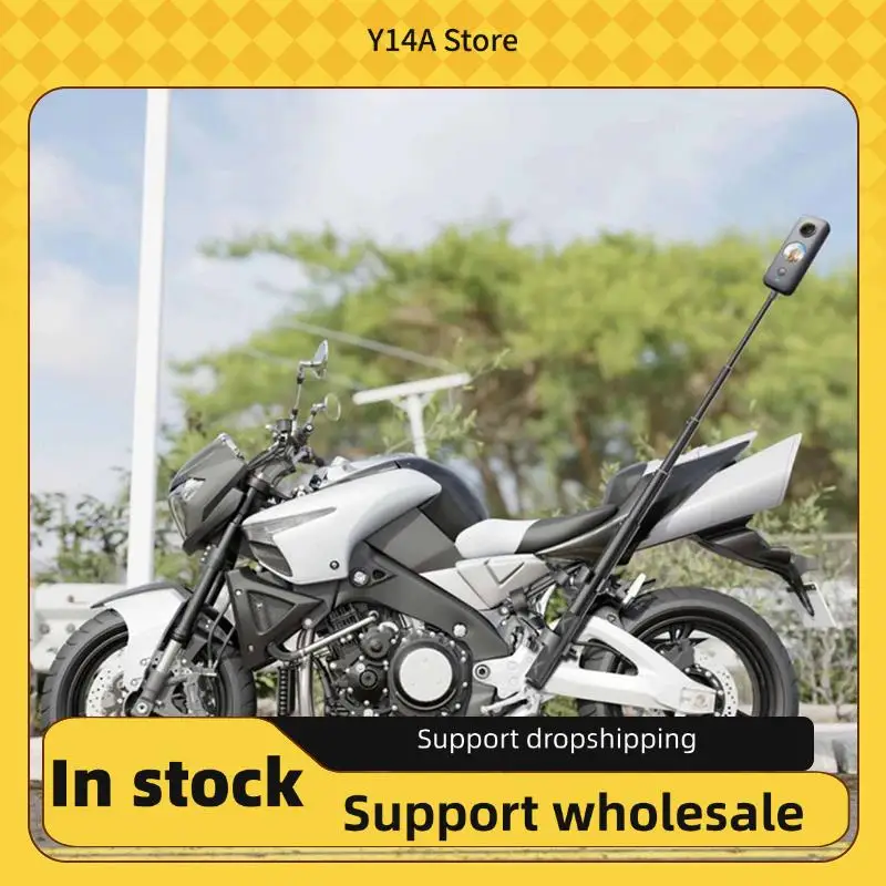 

Y14A Motorcycle Bike Action Camera Mount Kit For Insta360 X4 Gopro Double Head Powerful Clamp Handlebar Bracket