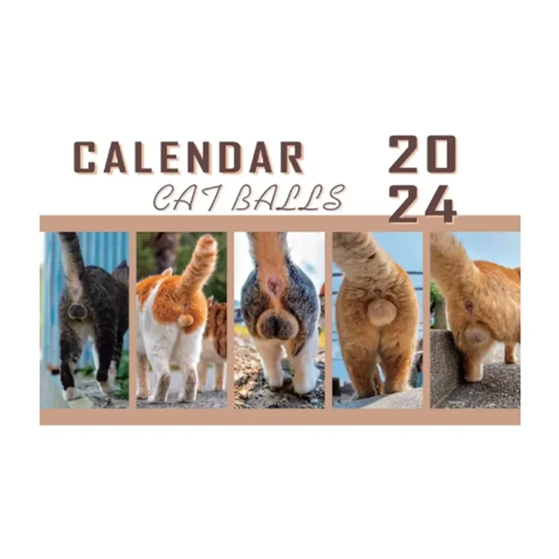 

A01E-Cats Butt Calendar 2024 Принесите и индивидуальность в ваши дни Прочный около 29X21 см