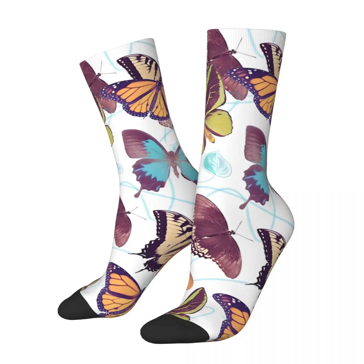 Crazy compression Seamless Pattern With Butterflies_1 Sock for Men Vintage Quality Pattern Crew Sock Novelty