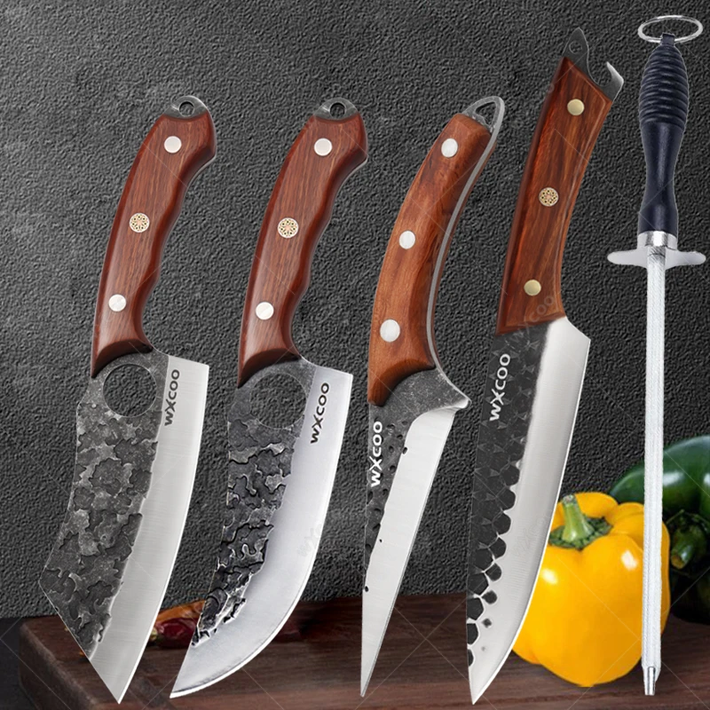 Forged Kitchen Butcher Knife Boning Knife Cleaver Meat Chef Handmade Knife Stainless Steel Slicing Knives Kitchen Accessories