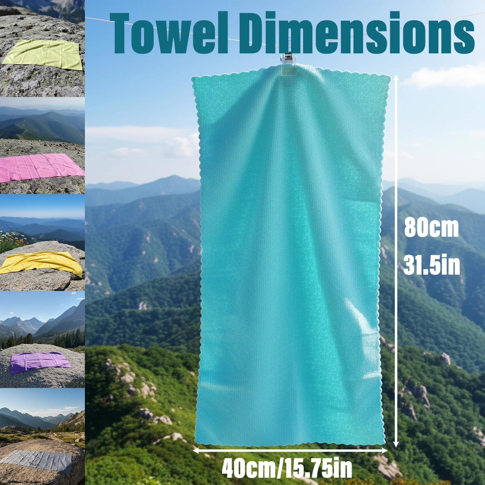 Cooling Towel 40x80cm Quick Chill Sports Towel Portable With Storage Case For Gym Hiking Running Outdoor Workout Multi‑color