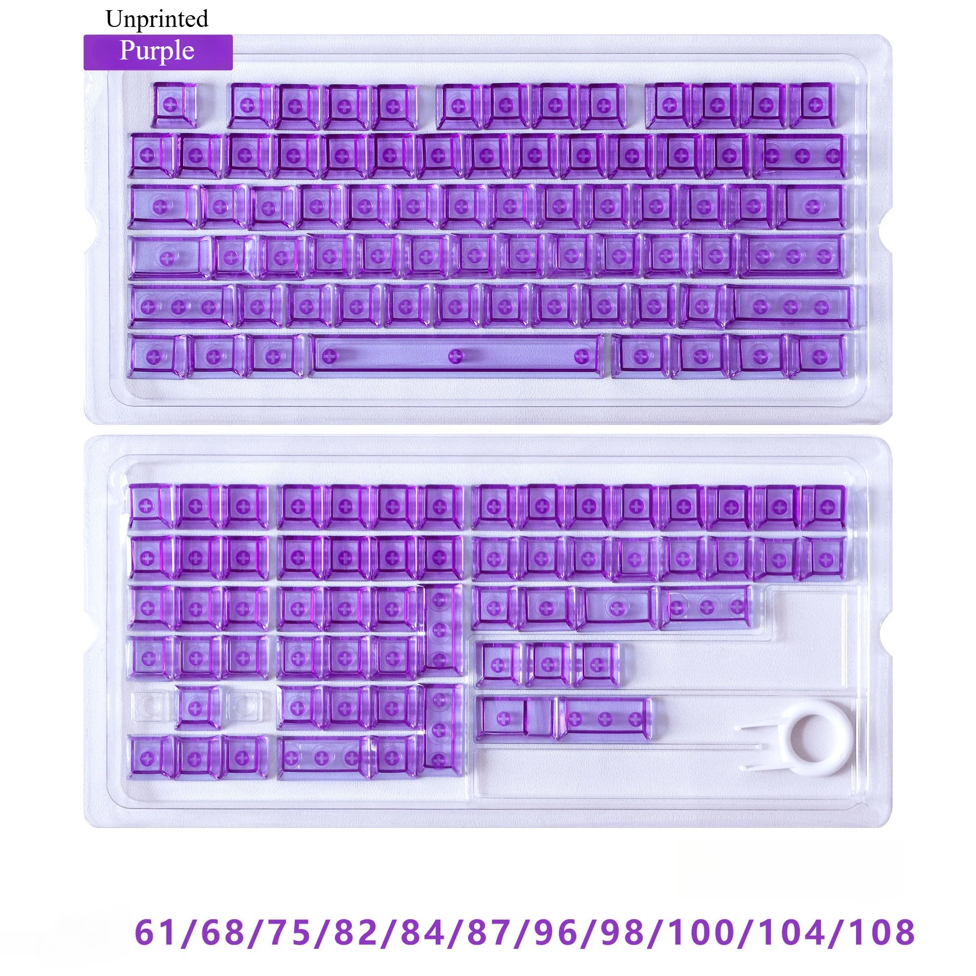 Korean English Unprinted Ice Transparent Keycaps Cherry Profile PC Keycaps for Mechanical Keyboards DIY 68 75 80 95 108 Key Caps