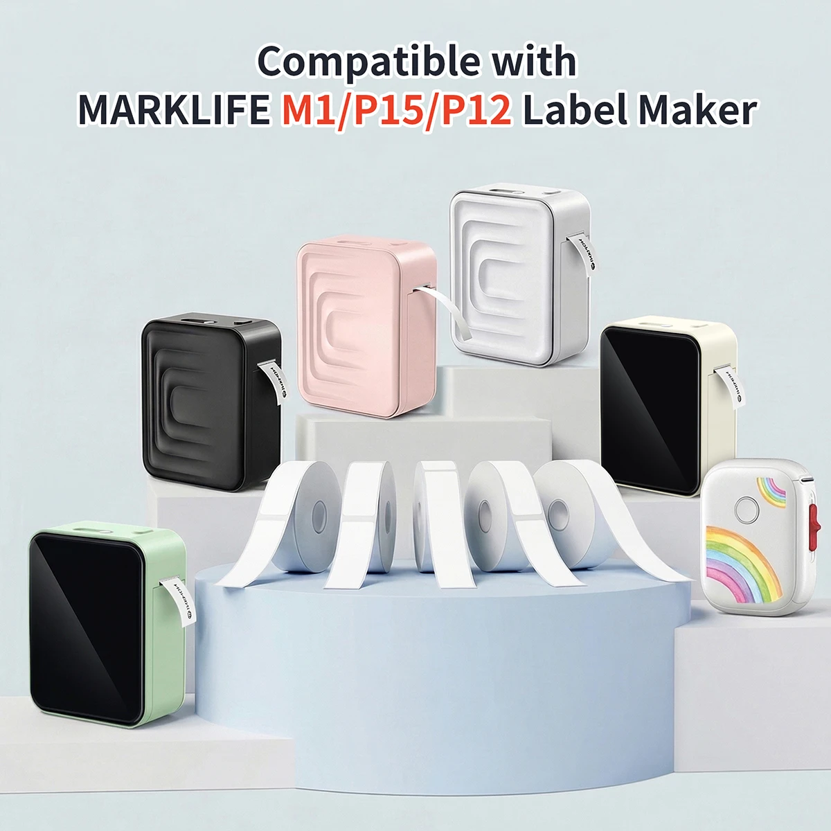 10 Rolls Waterproof Blank Self Adhesive Assorted Stickers Removable Label Stickers Name Tag Bottle File Document 12x40mm