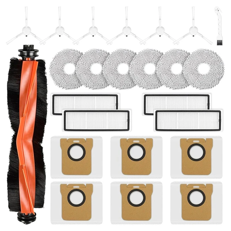 Juego de accesorios para Robot aspirador Xiaomi X20+ / X10+, cepillo principal de repuesto, almohadilla de fregona, bolsas de polvo, filtros de Cepillo Lateral