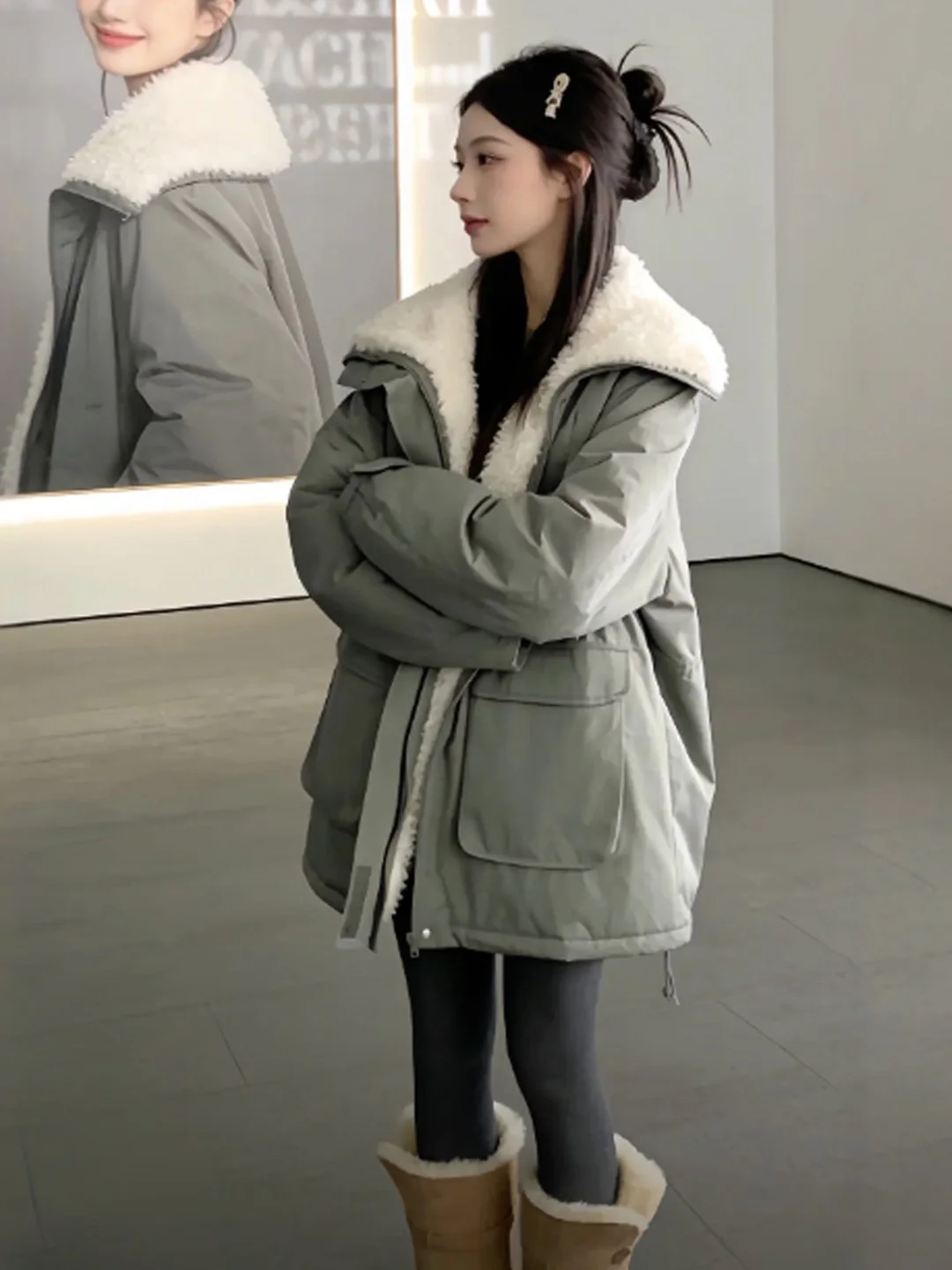 

Retro High-End Cotton Jaet Mid-Length Korean Sle Loose Fit Spring Outerwear Beautiful for ort Women New 2026