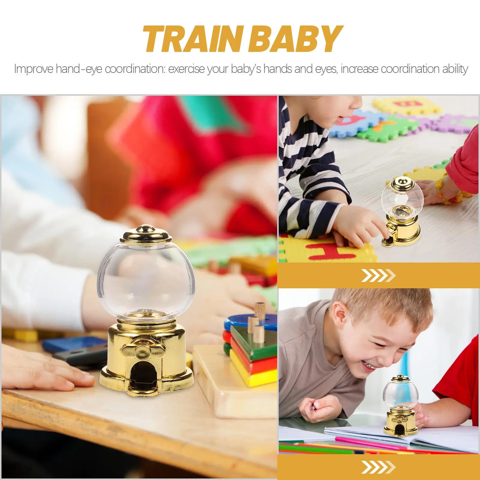 6pcs Candy Grabbing Machine Rotatable Design Kids Party Favors Toy Creative Mini Candy Box Wedding Dessert Table Entertainment view 2