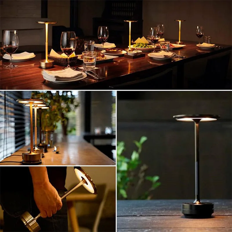 Simple Recharge Table lamp Restaurant Bar Desk Lamp Dimming Atmosphere Waterproof IP40 USB Charging Touch Switch Decoration Lamp