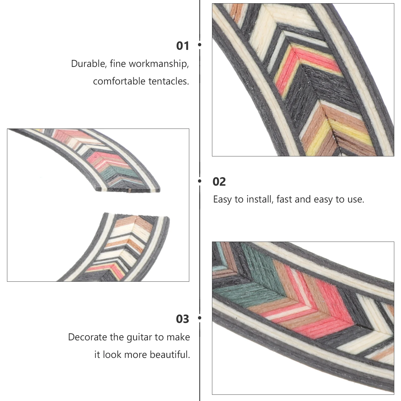 

1pcs Premium Wooden Sound Hole Rosette Inlay Sticker For Acoustic Durable Lightweight Decorative Accessory Guitar Rosette Decal