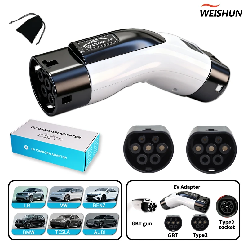 

GBT to Type 2 EV Charger Adapter 16A/32A 1/3 Phase for Electric Vehicles Charging Connector