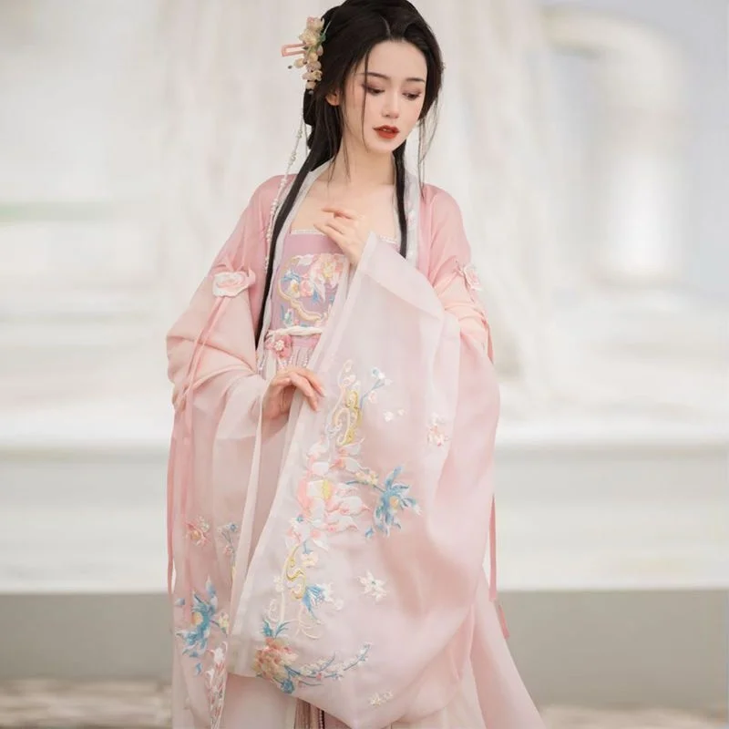 Vestido Hanfu para Mulheres, Fantasia Cosplay De Carnaval, Conjuntos De Hanfu Tradicionais Chineses Antigos, Vestido De Festa De Aniversário, Tamanho Grande, XXL