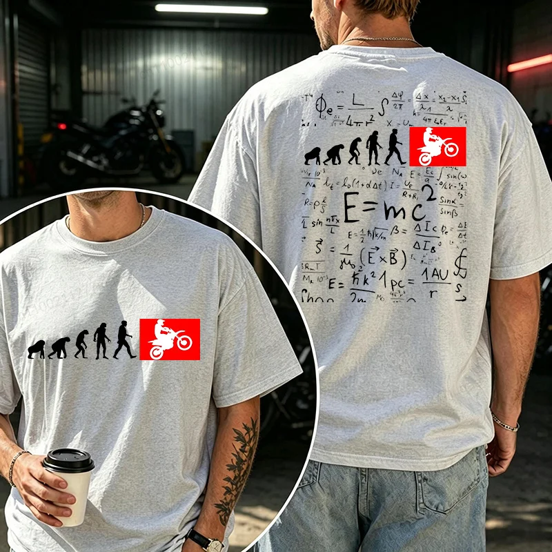 Mode d'été ​ ​ T-shirt Y2k pour motard, homme, humoristique, évolution humaine, motocross, cadeaux pour la fête des motos