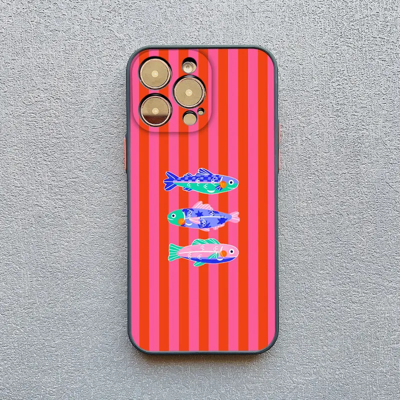

Sardines Color Fish Funny Phone Case For iPhone 13 12 Mini 11 Pro Max 16 15 14 Pro Max Plus XR XS X 7 8 SE2 Shockproof Covers