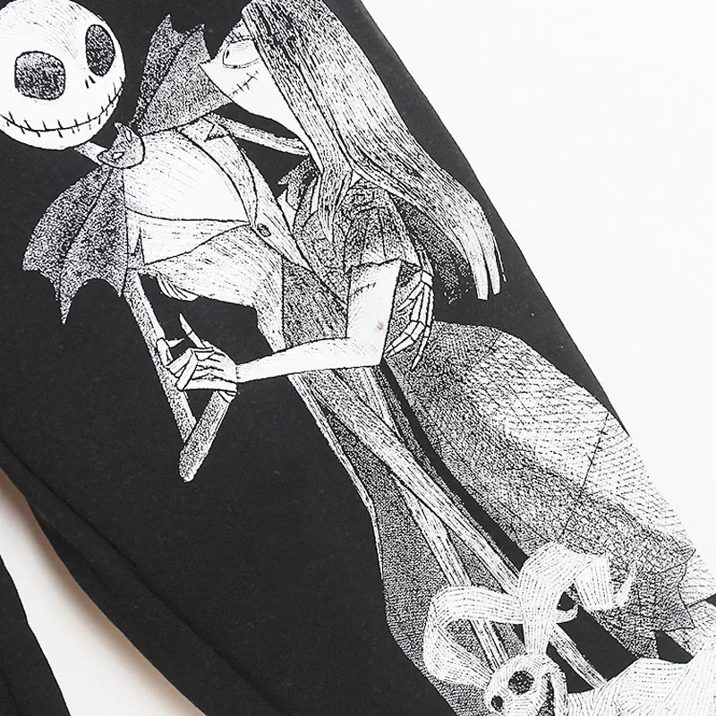 Disney The Nightmare Before Christmas Fleece Sweatpants Jack Sally Cartoon Trousers Women Casual Jogging Fitness Sports Pants