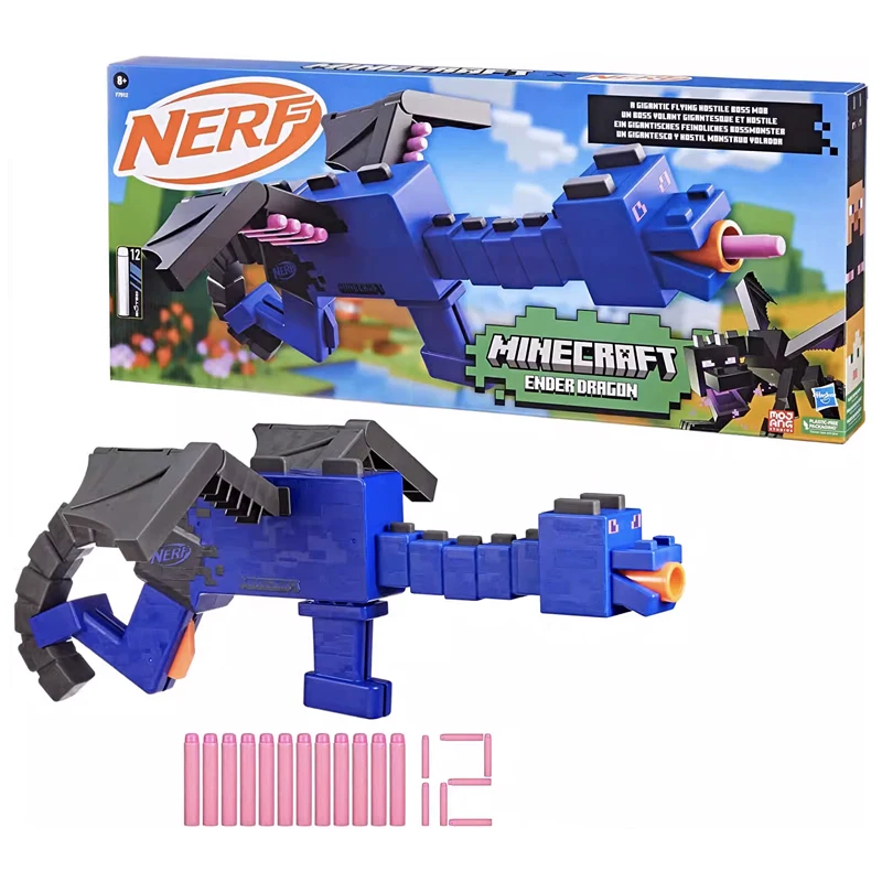 Hasbro Heat Nerf Minecraft Ender Dragon My World Ender Dragon Desktop Case Hand Display Birthday Gift Action Figures