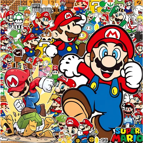 50/100 pçs dos desenhos animados super mario jogo adesivos para crianças kawaii graffiti skate portátil à prova dwaterproof água bonito anime adesivo brinquedos presentes
