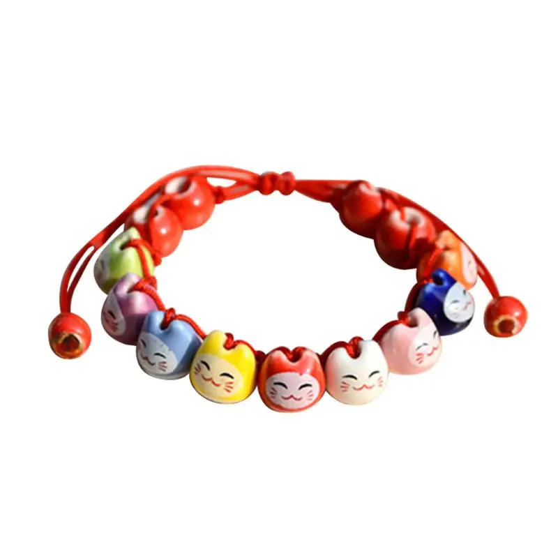 Animal  Lucky for Cat Improve Wealth Adjust Red Rope Hand Bracelet for Coupl 517F