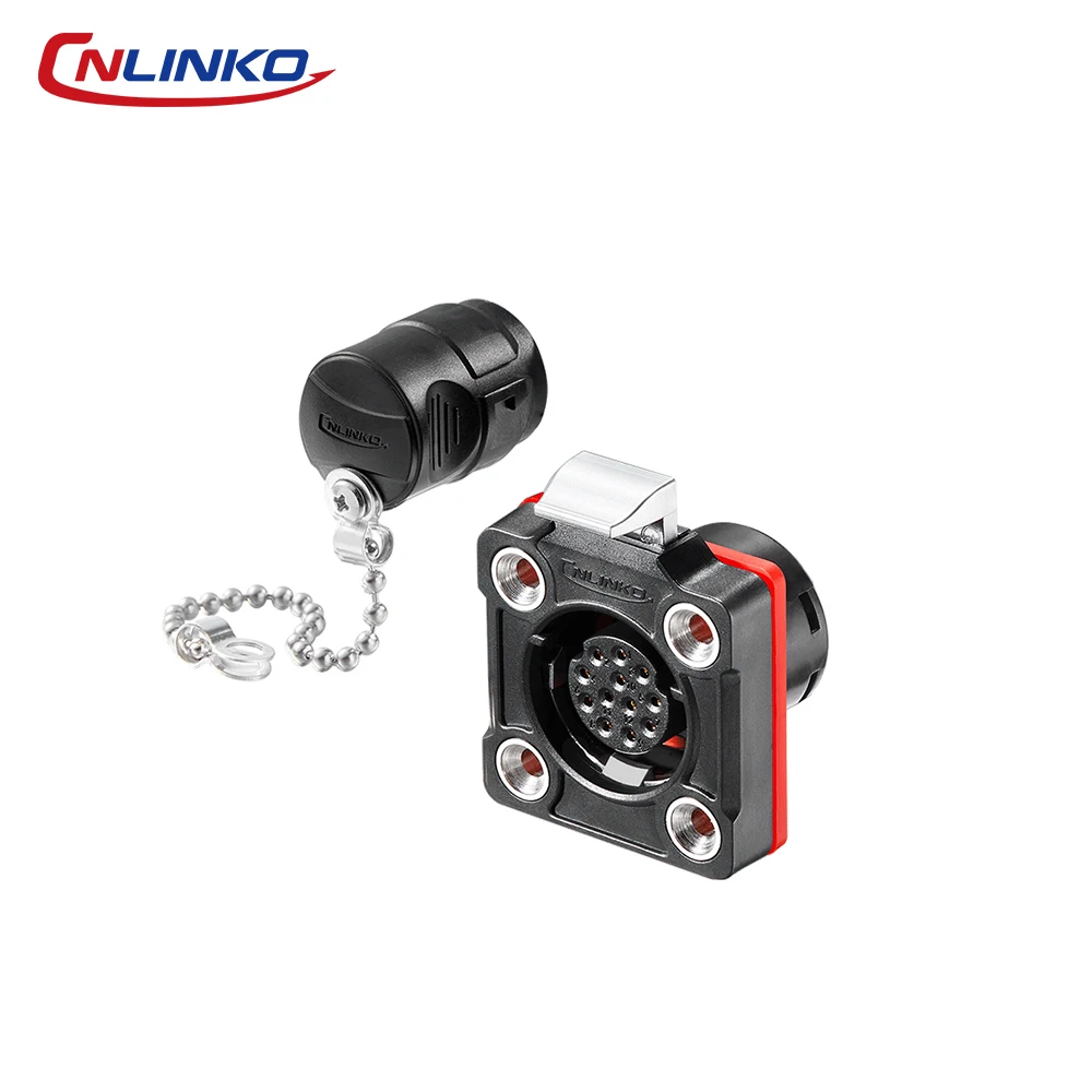 CNLINKO BD20 2-14 Pin Waterproof Circular Connector IP68 PBT Plastic Shell Solder Type Aviation Plug Panel Mount Socket Outdoor