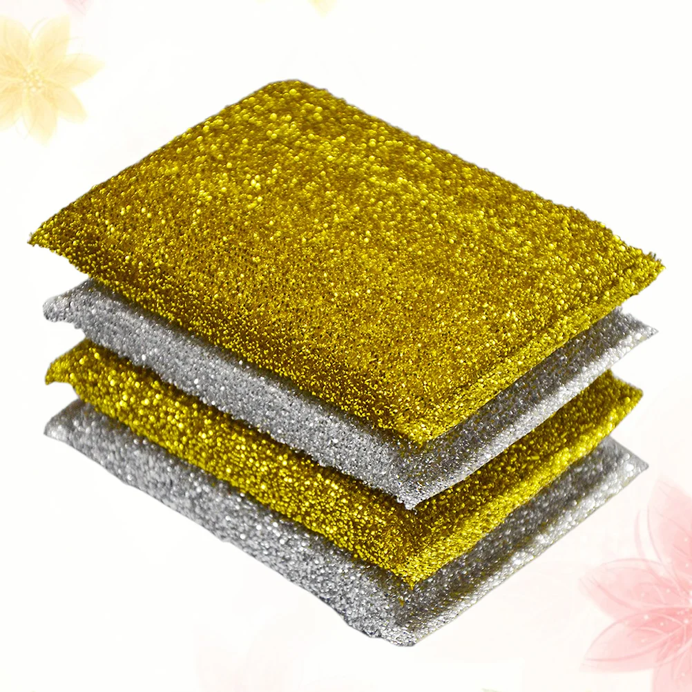 24pcs Glitter Sponge Scrub Brush Household Scouring Pad Dishwashing Sponge Cleaning Pad Sponge Cloth for Home Kitchen