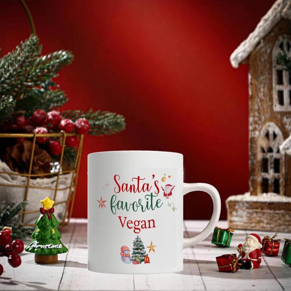 Santa's Favorite Vegan Mug Gifts For Happy New Year Merry Xmas Nutritionist Chef Dietitian Health Activist Diet Vegetarian cup