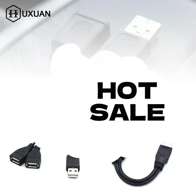 USB 2.0 Splitter Y Cable 1 Male To 2 Female Extension Cord Power Adapter Converter For PC Car Data Transmission Charging Cable