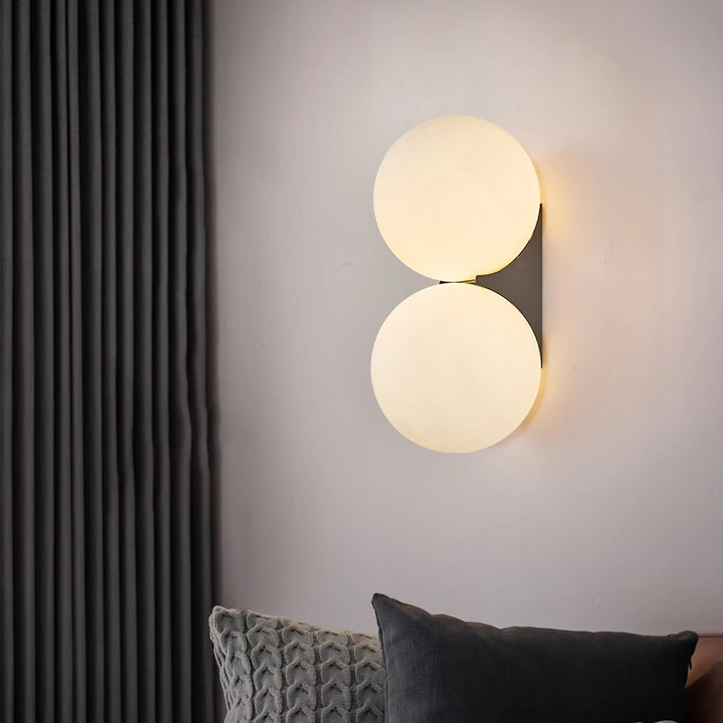 Modern Glass Ball Wall Lamps LED Bedroom Bedside Light Minimalist Nordic Home Decor Corridor Aisle Living Room Ball Wall Lights