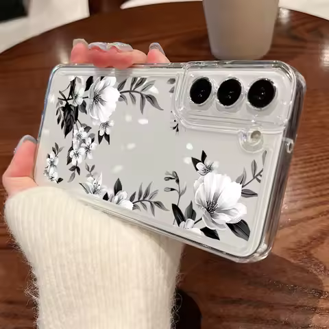 Fashion Flower Case For Samsung Galaxy S25 S24 S23 S22 Ultra S21 FE A34 A54 A15 A35 A55 A16 A26 A36 A56 5G Capa Clear Silicone