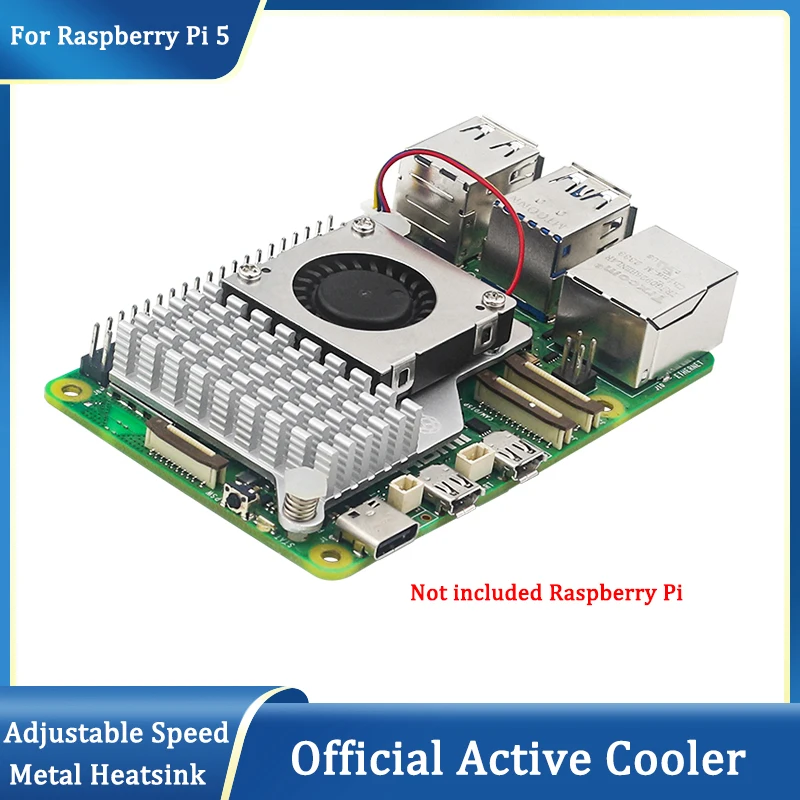 

Official Raspberry Pi Active Cooler Metal Heatsink with Adjustable Speed Cooling Fan for Raspberry Pi 5