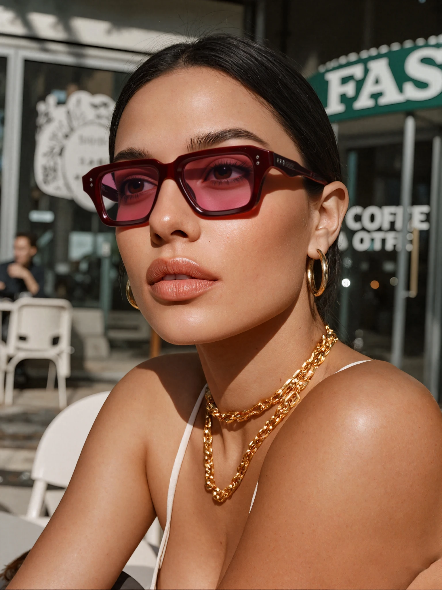 New Small Square Frame Rivet Sunglasses European and American Retro Thick Frame Sunglasses for Men and Women, Popular Street Style Glasses 3982