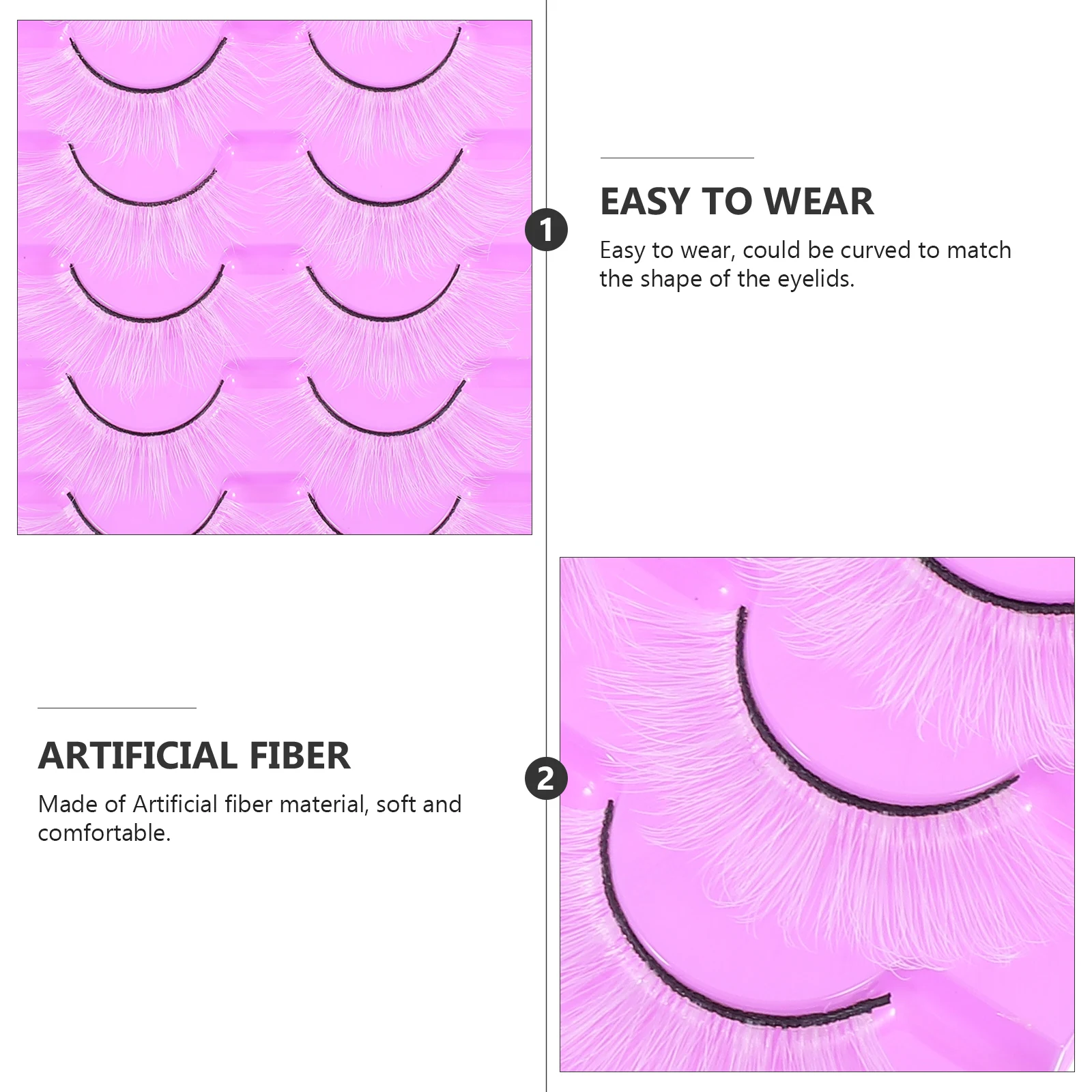 

7 Pairs Fake Eyelashes Natural Look Artificial Looking European and American False White Makeup