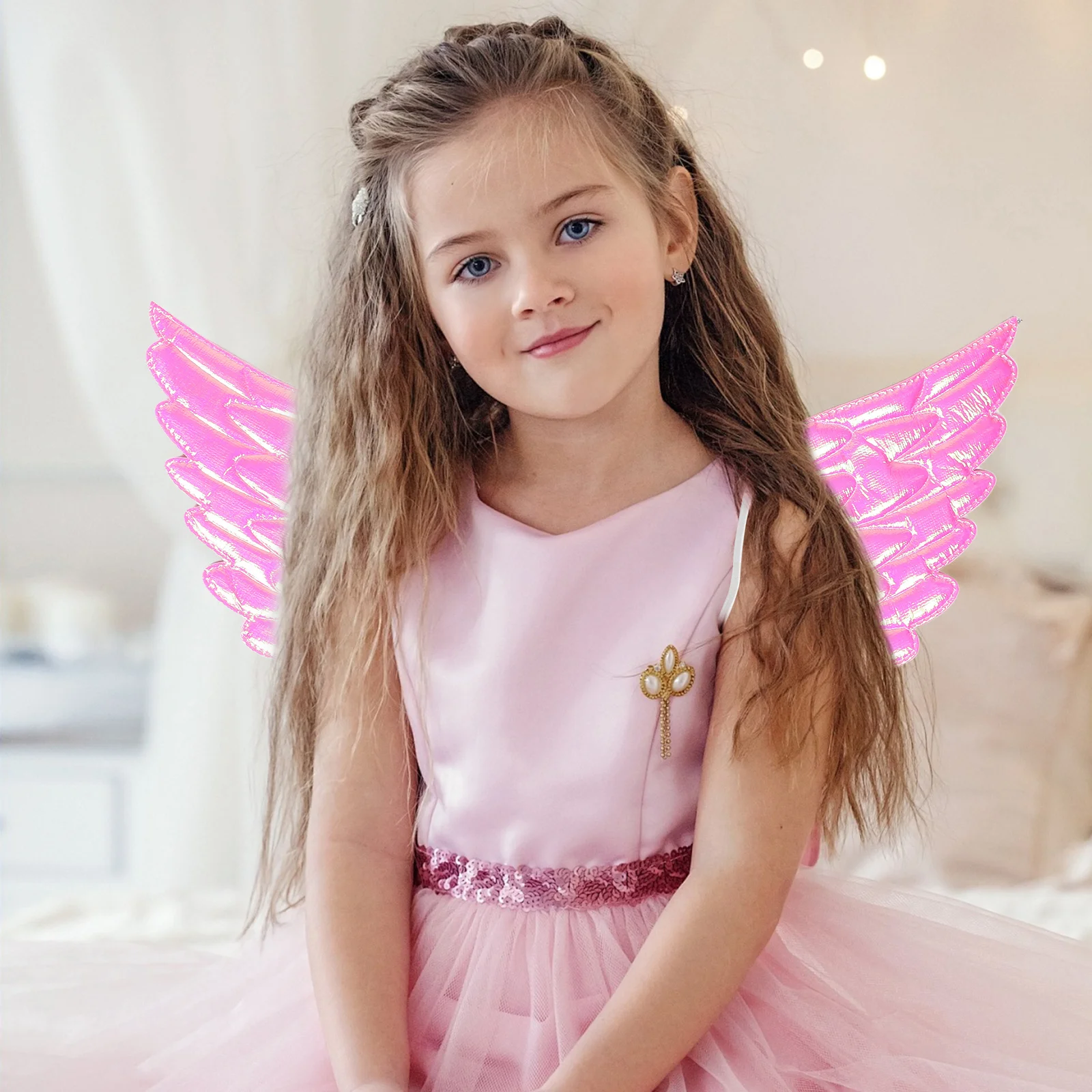 Black Angel Wings For Girls Pink Fairy Costume Party Accessory Halloween Christmas Cosplay Kids Butterfly Wing Set Mardi