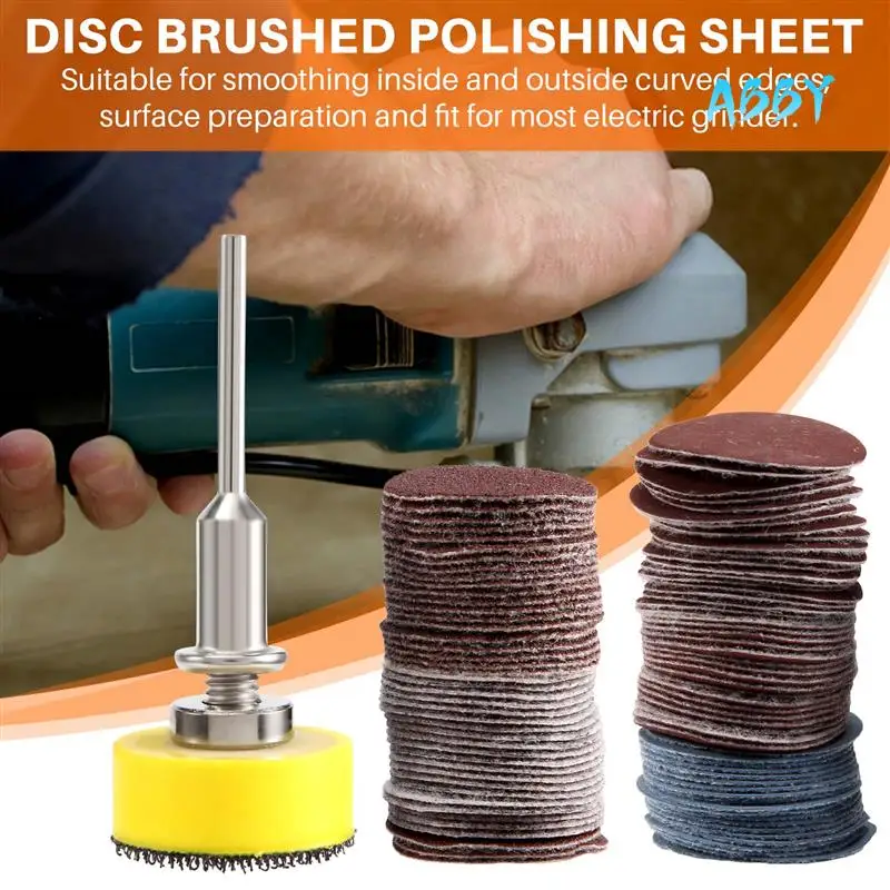 

ABBY-100Pcs 25Mm 1 Inch Sander Disc Sanding Disk 100-3000 Grit Paper With 1Inch Abrasive Polish Pad Plate + 1/8 Inch Shank For D