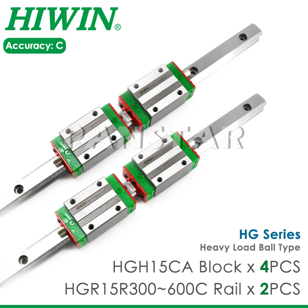 HIWIN HGH15CA HGR15 Linear Guide Rail Blocks Carriage Slider Linear Guideways CNC Heavy Load Ball Precision Machining Machines