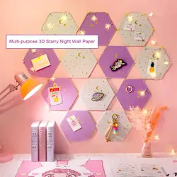 펠트 보드 타일 육각 알림 코르크 자체 접착 핀 보드 알림 메시지 룸 벽 장식 DIY 공예 홈 장식 스티커