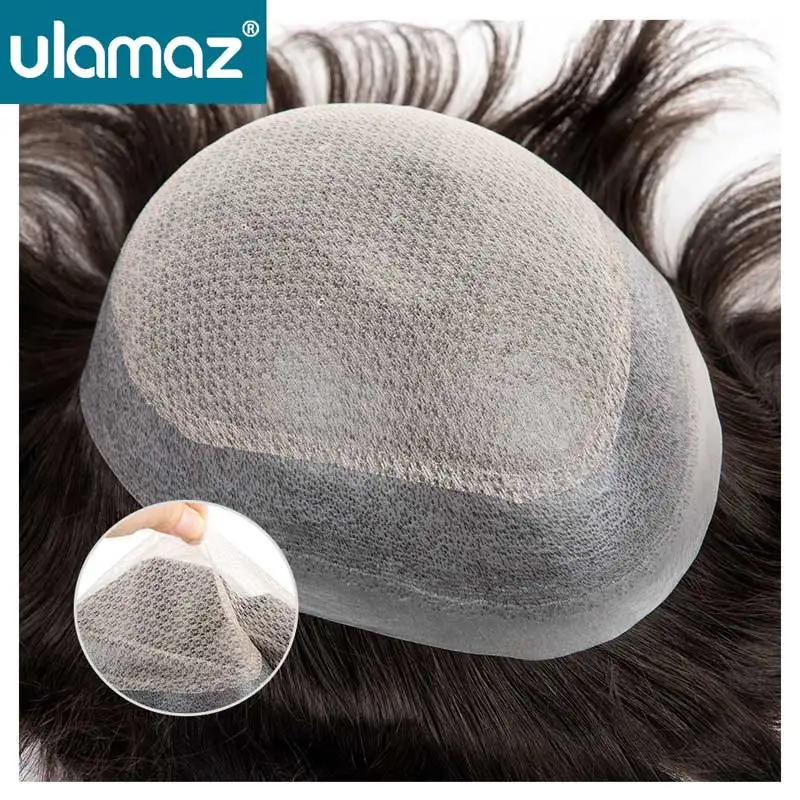 

Knotless Men's Capillary Prosthesis Diamond Lace Top Wigs Human Hair Injected Toupee Male Wig Full Skin Hair System For Man Wig