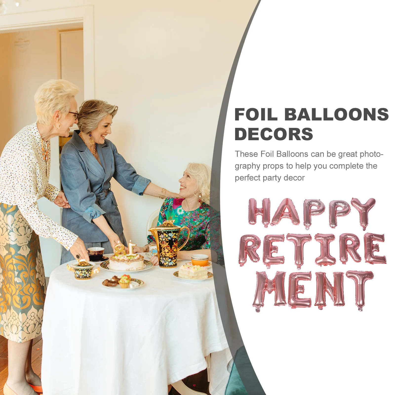 

Inflatable Aluminum Foil Retirement Balloons 120cm Wall Hanging Photo Props Safe Tear Resistant Festive Centerpieces Party Decor