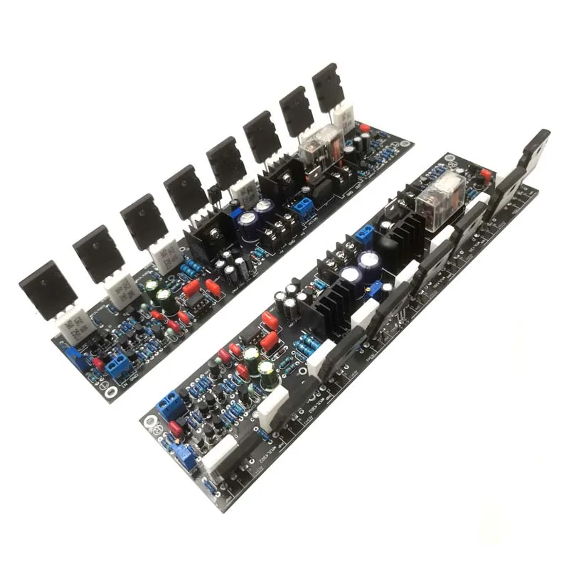 Alta qualidade 2 peças e405 300wx2 toshiba 2sa1943 2sc5200 hifi ajustável classe a placa amplificadora de alta potência com circuito de proteção