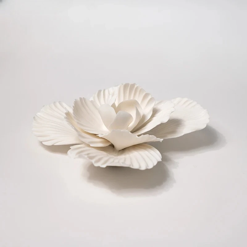 

Elegant White Porcelain Peony Flower Sculpture Desk Decoration Minimalist Artwork Peony Flower Ornaments Room Aesthetic Decor