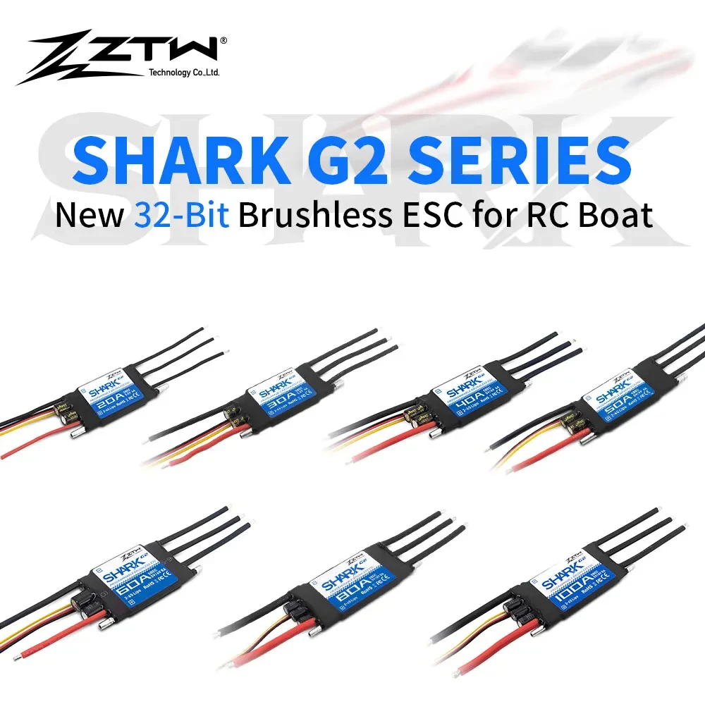 ZTW Beatles G2 32 bit ESC 20A/40A/80A/100A 2-4S/2-6S SBEC 5V/6V 8A Brushless Speed Controller for RC Airplane Drone