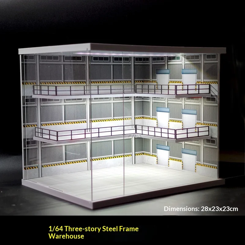 

1:64 Scale Multi-Level Parking Garage Diorama – Small-Scale Scene & Photo Prop for Diecast Car Collection Display