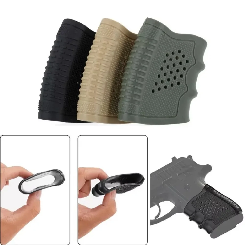 2Pcs Tactical Pistol Holster Rubber Grip Glove Sleeve Handgun Anti-Slip Protect Sleeve Cover for Glock 17 19 23 Airsoft Hunting
