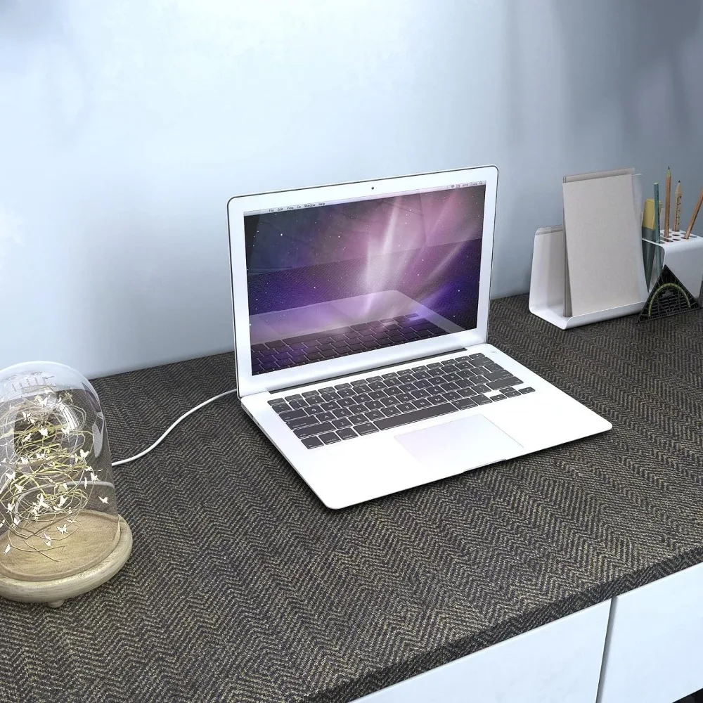 FunStick 24x394 قماش عشبي أسود وذهبي قابل للتقشير واللصق ورق جدران أسود مزخرف للخزائن من الكتان القابل للإزالة