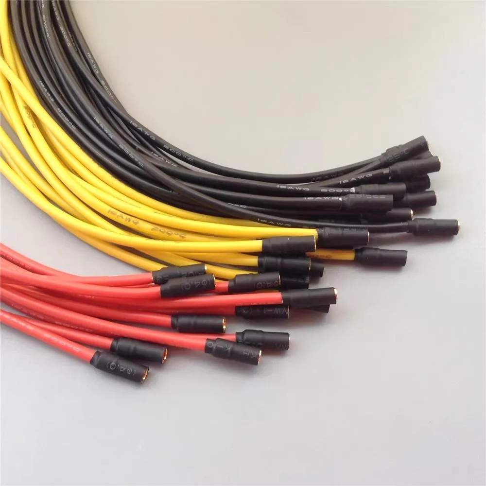 Cable de extensión ESC de Motor de alambre de silicona de alta temperatura de 3,5mm 16AWG enchufes macho/hembra de 30cm