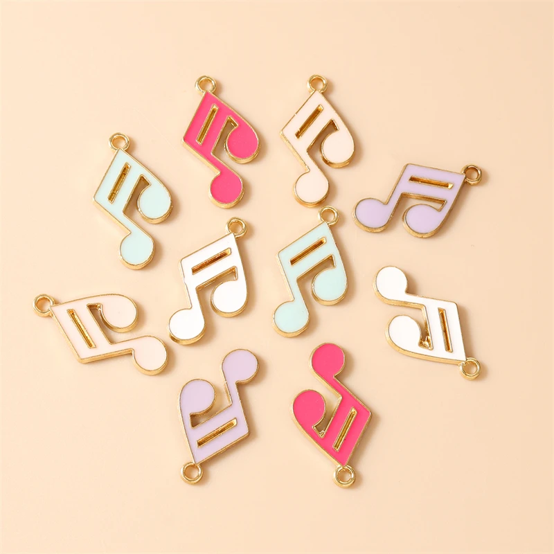 20 Stück niedliche, gemischte Emaille-Anhänger in Form von Musiknoten und Gitarren für die Schmuckherstellung, Ohrringe, Anhänger, Halsketten, Armbänder, DIY-Bastelarbeiten und Accessoires. – Detail 7