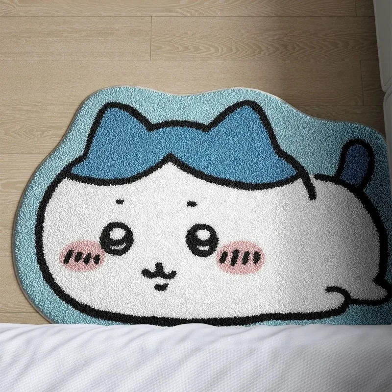 -Chiikawa！！！ Cartoon Rug Anime Hachiware Usagi Plush Floor Mat Bathroom Non-Slip Carpet Car Cushion Soft Living Room Decor- view 2