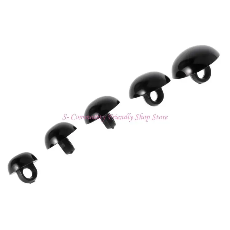 

85AE 100x Black Shank Button DIY Sewing Eye Shirt for Doll DIY Craft 9/10/11.5/12.5/1