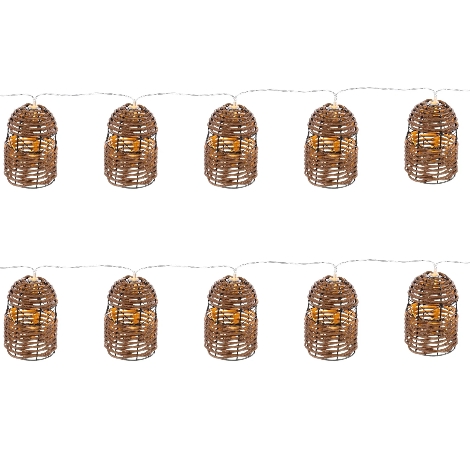 Led Decorative Light String Simulated Rattan Design Powered Warm Lights For Party Garden Restaurant Bedroom