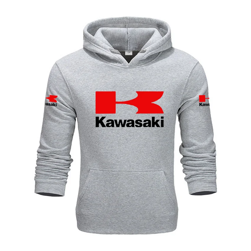 

2025 autumn/winter sportswear fleece pullover for work commuting men's and women's hoodies Kawasaki motorcycle thermal hoodies
