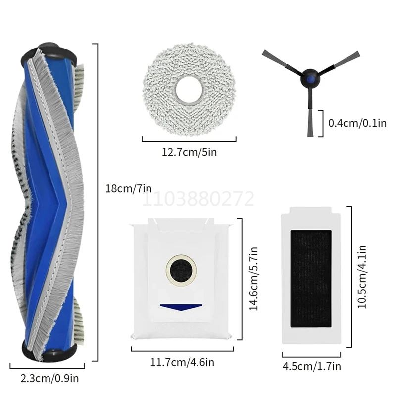 For ECOVACS T30 PRO / T30 Max / OMNI DDX14 YEEDI M12 Pro+ Robot Vaccum Replacement Parts Main Side Brush Filter Mop Accessories