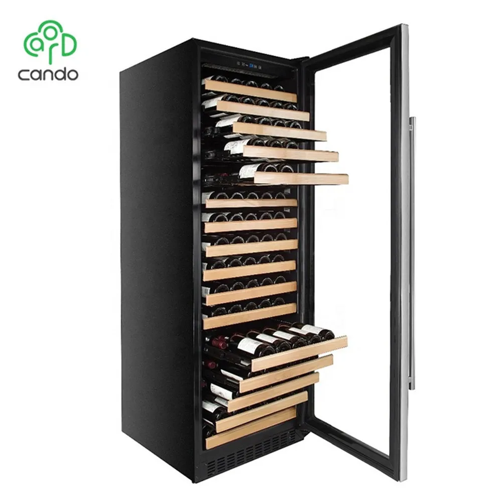 

Candor Compossed Wine Cooler Cellar Wine Refrigerator And Champagne Custom 166 Bottles LED Temperature Display Cabinet Electric