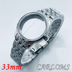 Top Watch Parts 33mm Ladies NH35 NH36 NH38 NH39 NH70 NH72 Watch Case Silver Solid Stainless Steel Arched Glass